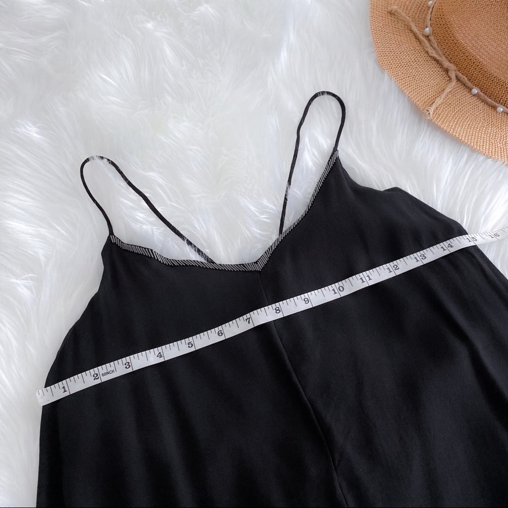Black Slip Midi Dress with Spaghetti Straps - Picture 14 of 16